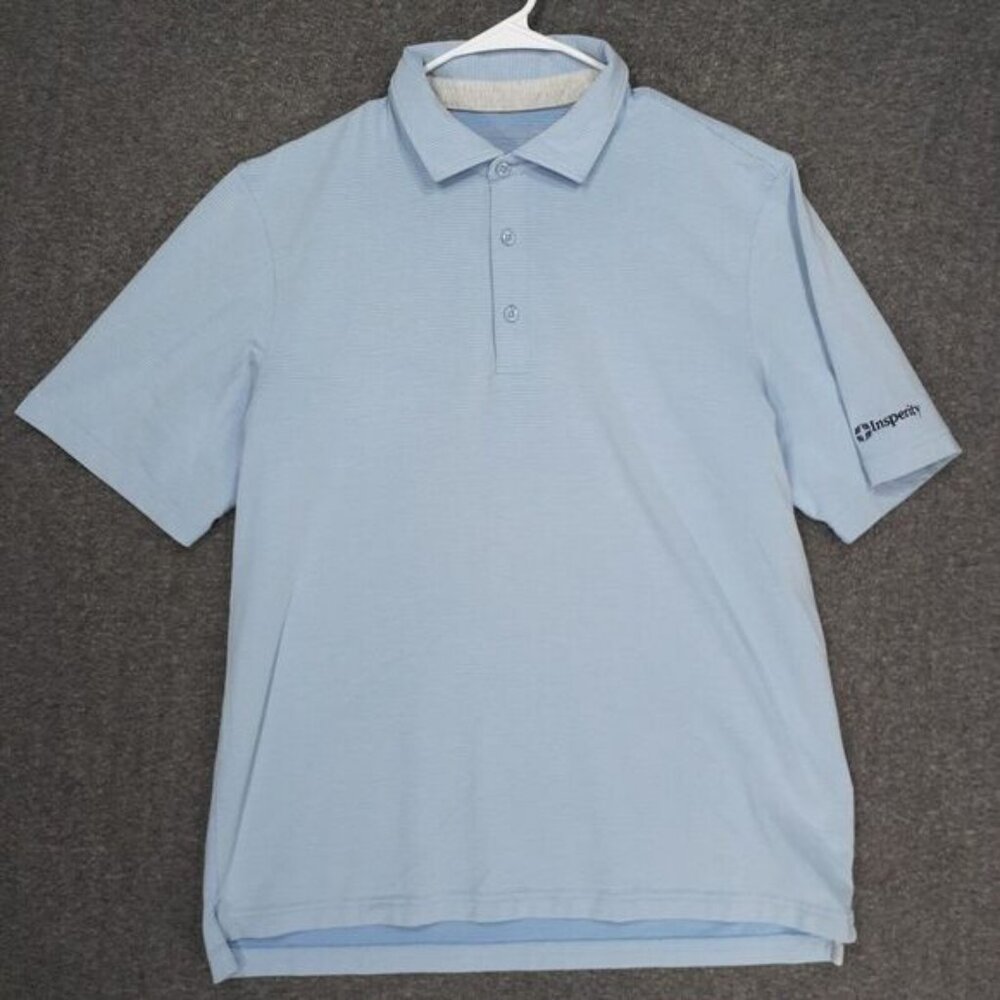 Vineyard Vines Jim Nantz  Polo Shirt Mens L Blue stripe Stretch cotton blend‎